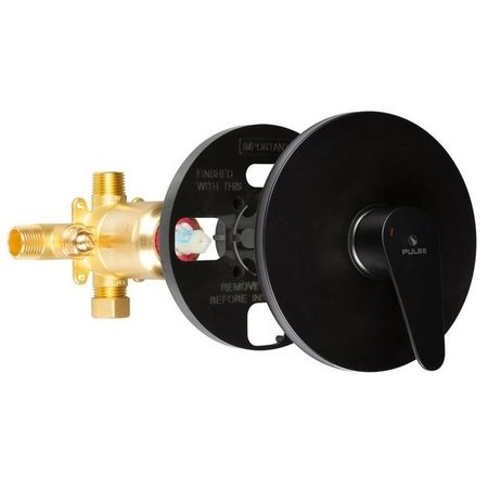 PULSE SHOWERSPAS Pulse Showerspas 3001-RIV-PB-MB 0.5 in. Tru-Temp Rough-In Valve Pressure Balance-Trim Kit; Matte Black 3001-RIV-PB-MB